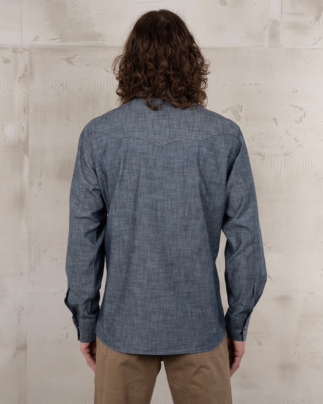 Rider Shirt Huaba Blue Pike Brothers — vintage shirt, back view