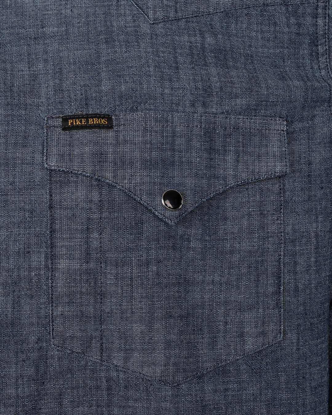 Rider Shirt Huaba Blue Pike Brothers — vintage shirt, fabric close-up