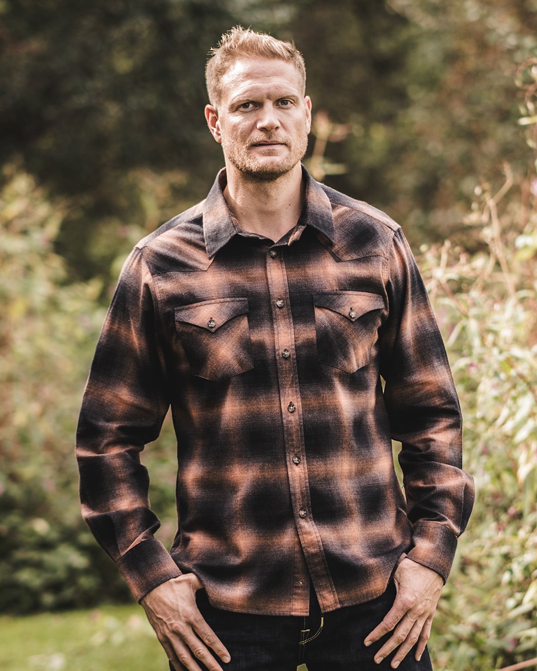 Rider Shirt Nashville Brown Pike Brothers — chemise vintage, vue de face