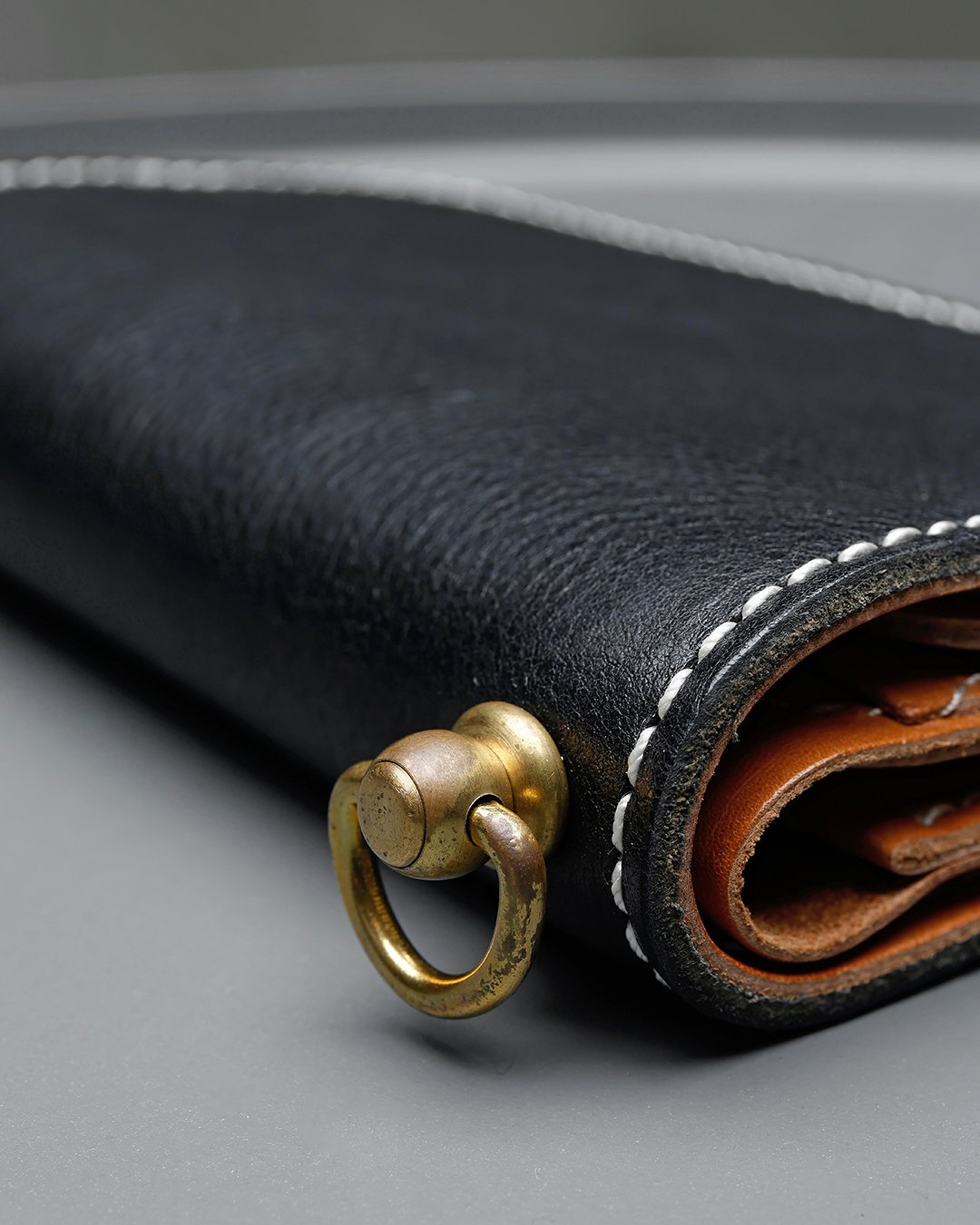 Rider Wallet Seal Black Pike Brothers — vintage wallet, three-quarter view