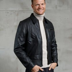 Roadster Jacket Glendale Black Pike Brothers — veste vintage, vue de face