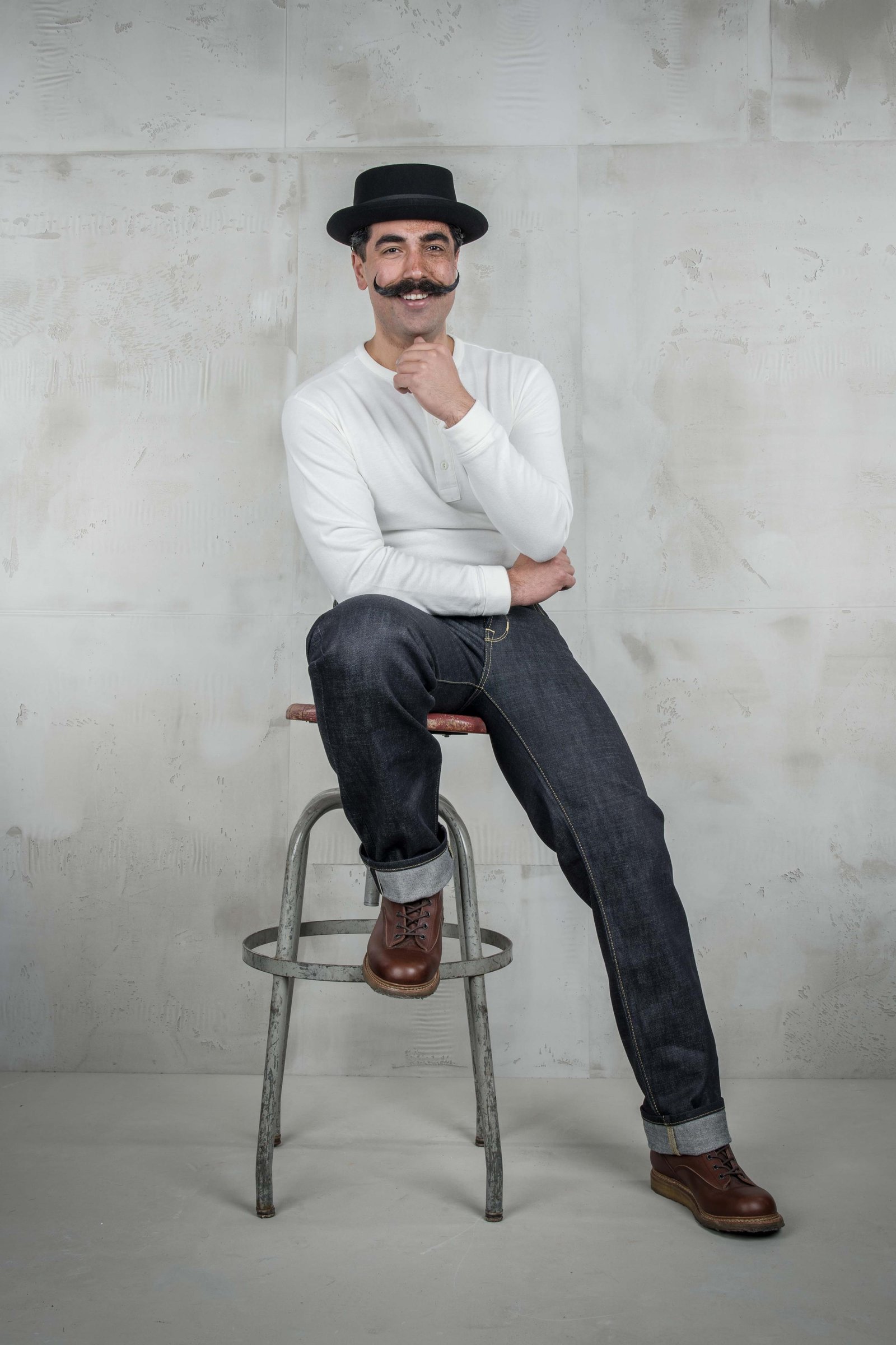 Roamer Pant Indigo Pike Brothers — pantalon vintage, détail du col