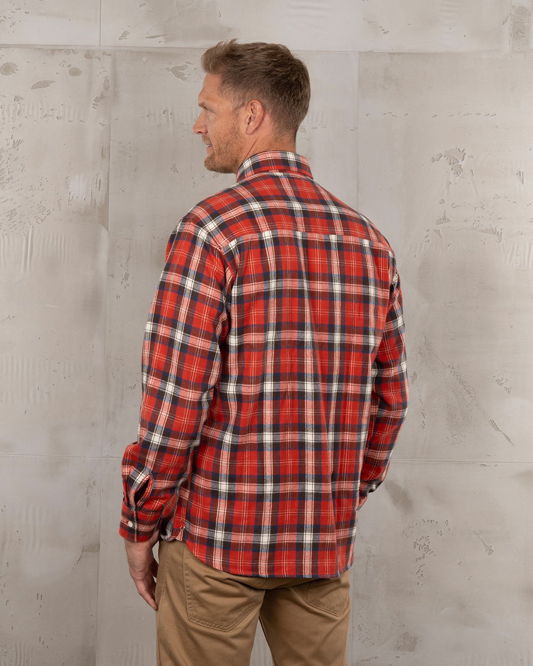Roamer Shirt Red Flannel Pike Brothers — chemise vintage, vue de dos