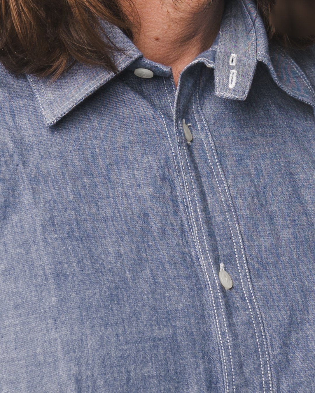 Roamer Shirt Short Sleeve Pike Brothers — chemise vintage, détail de la matière