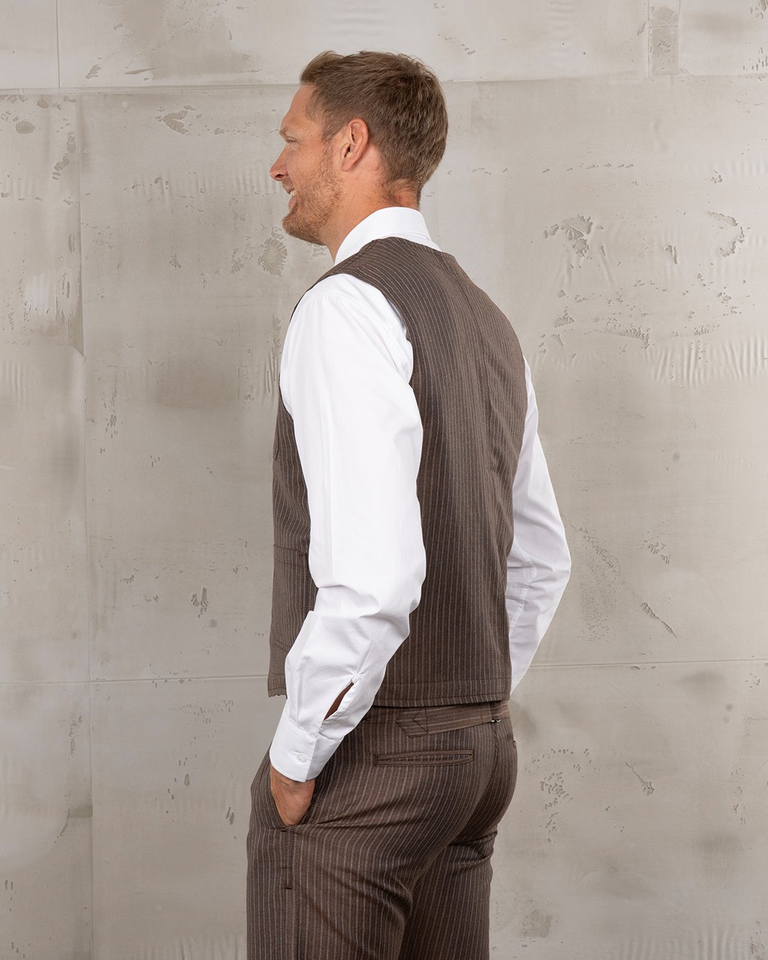 Roamer Vest Alameda Pike Brothers — gilet vintage, détail de la matière