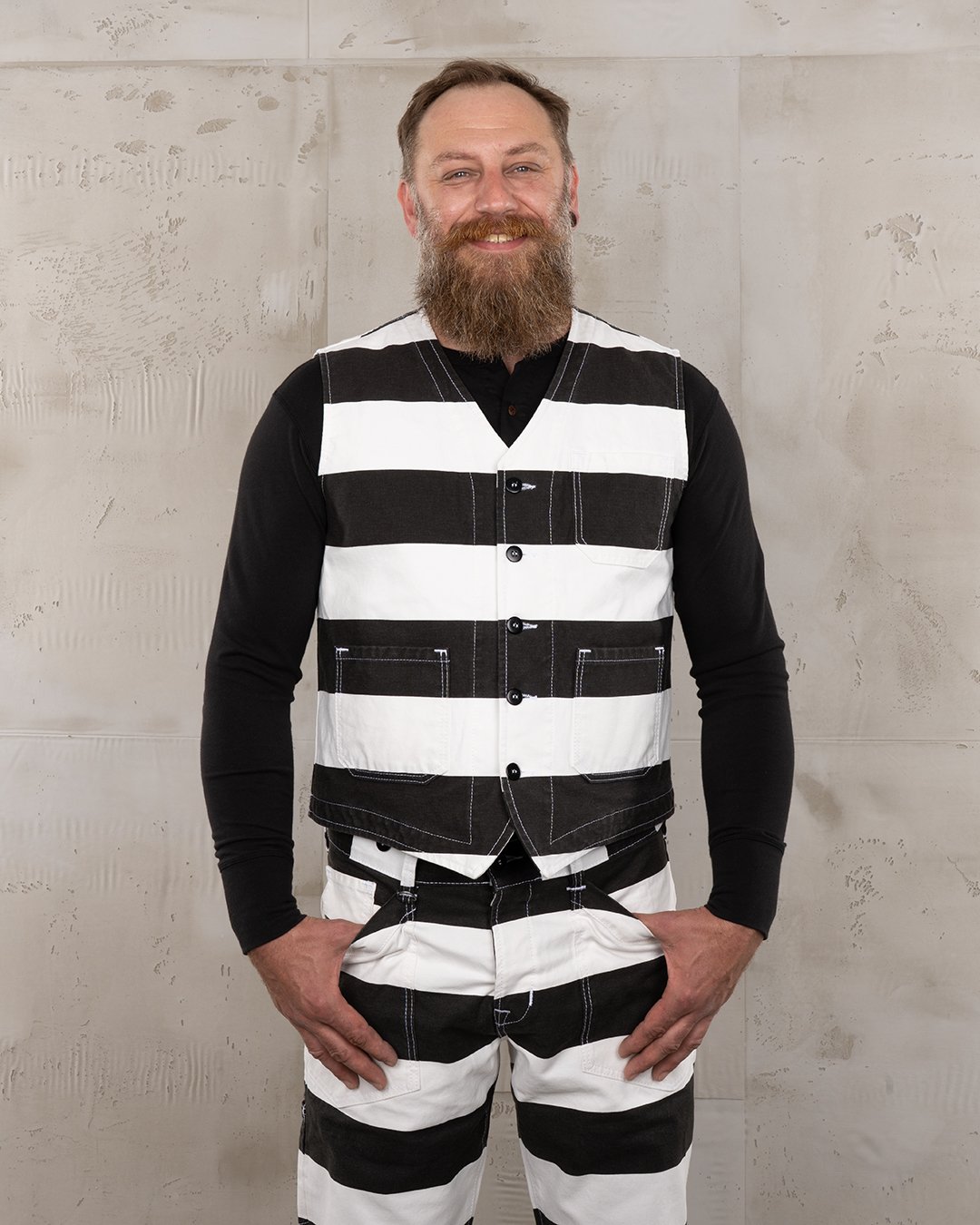 Roamer Vest Alcatraz White Pike Brothers — gilet vintage, vue de face