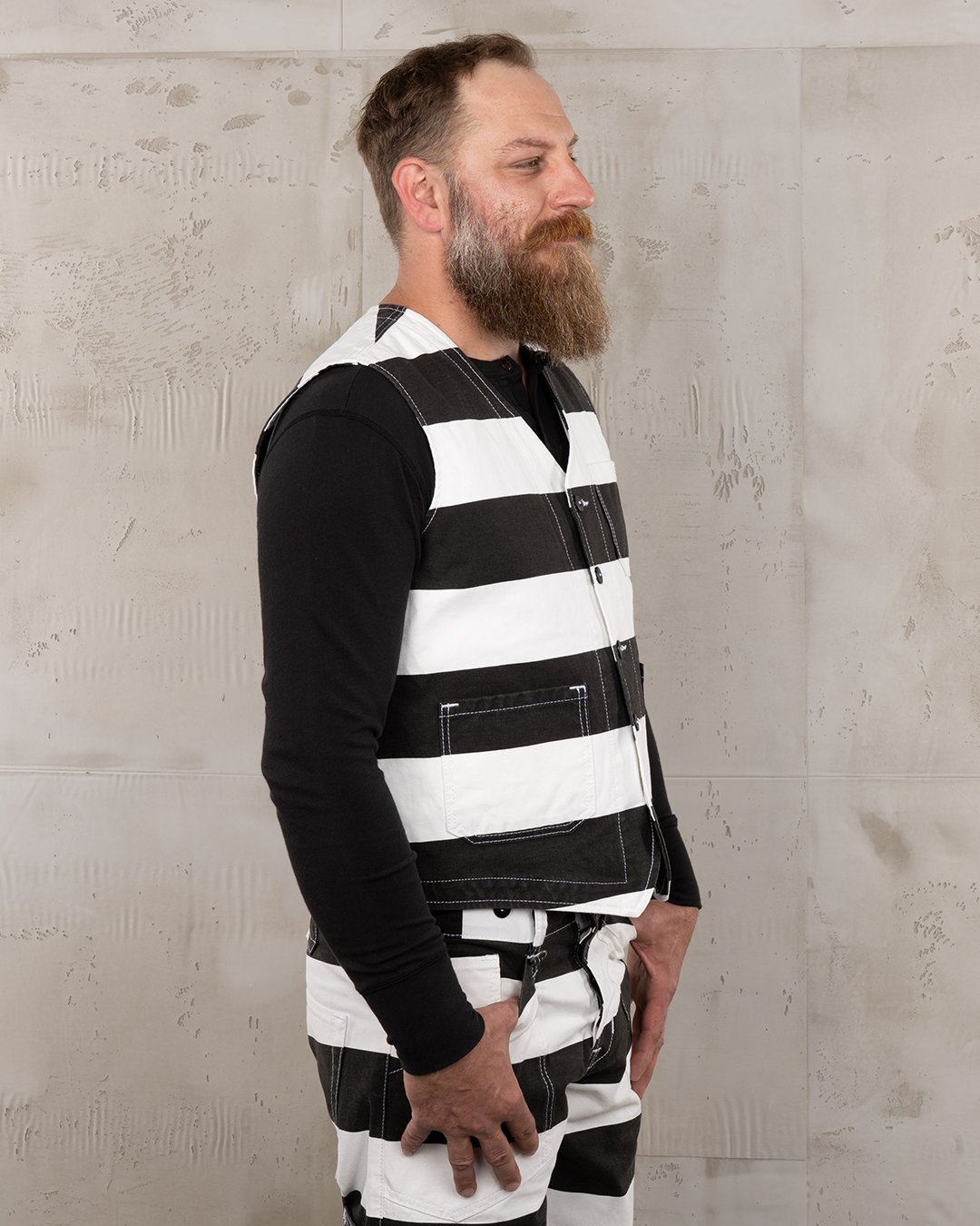 Roamer Vest Alcatraz White Pike Brothers — gilet vintage, vue de dos