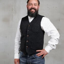 Roamer Vest Beaver Black Pike Brothers — gilet vintage, vue de face