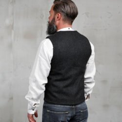 Roamer Vest Beaver Black Pike Brothers — gilet vintage, vue de dos Roamer Vest Beaver Black Pike Brothers — gilet vintage, vue de dos