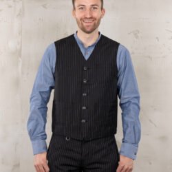 Roamer Vest Chicago Black Pike Brothers — gilet vintage, vue de face