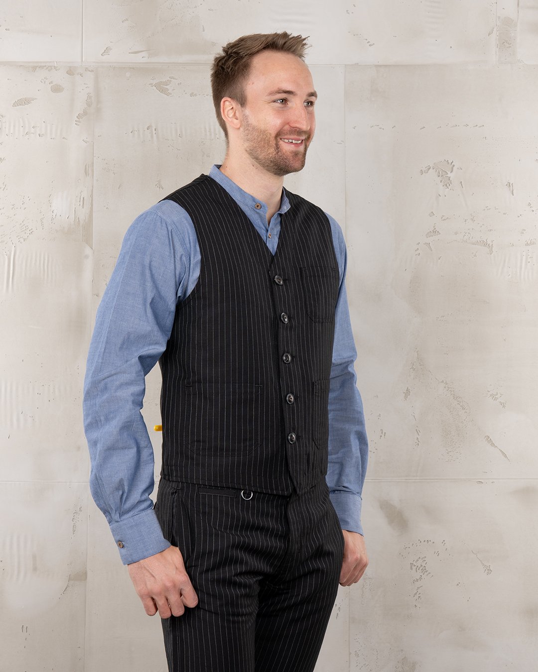 Roamer Vest Chicago Black Pike Brothers — gilet vintage, vue de dos