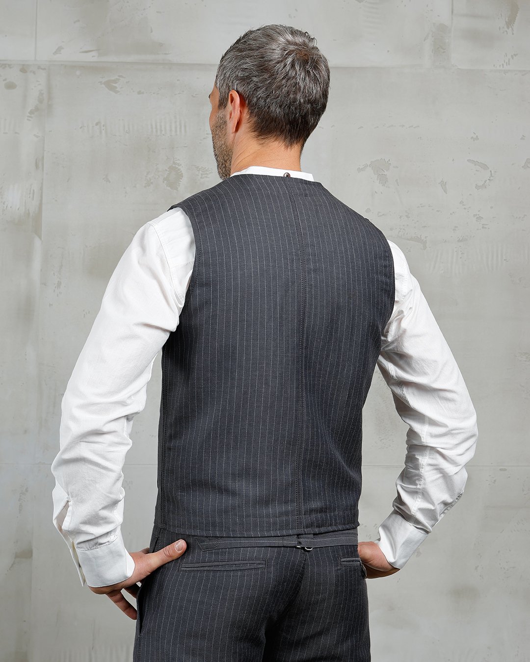 Roamer Vest Chicago Grey Pike Brothers — gilet vintage, vue de dos