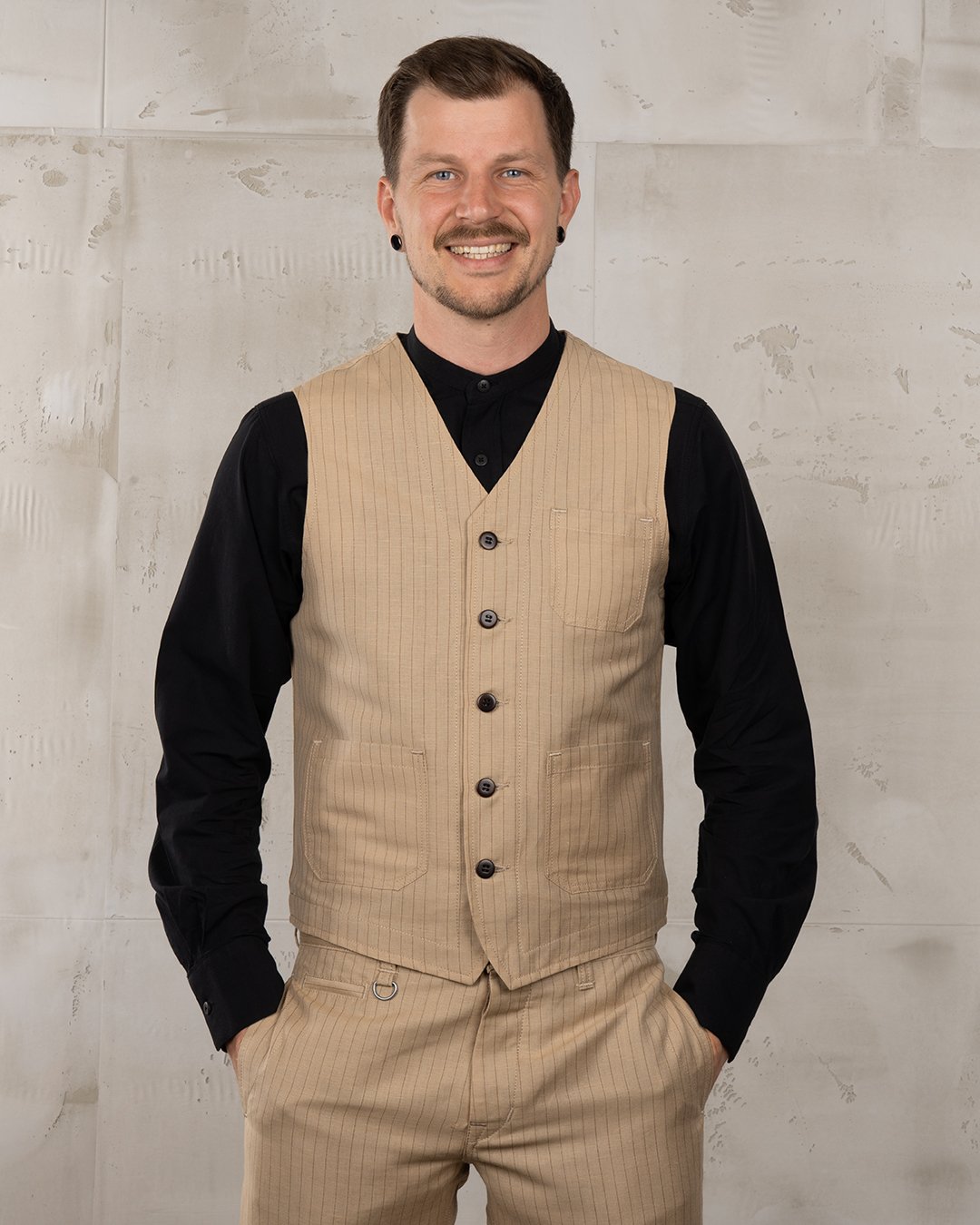 Roamer Vest Chicago Sand Pike Brothers — gilet vintage, vue de face