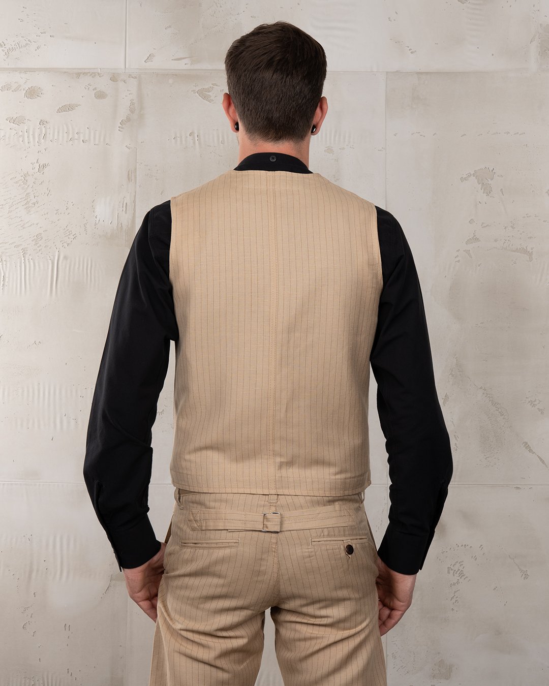 Roamer Vest Chicago Sand Pike Brothers — gilet vintage, détail de la matière
