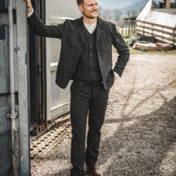 Roamer Vest Glasgow Grey Pike Brothers — gilet vintage, vue de dos Roamer Vest Glasgow Grey Pike Brothers — gilet vintage, vue de dos