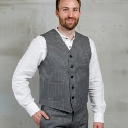 Roamer Vest Grey Wabash Pike Brothers — gilet vintage, vue de face