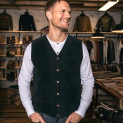 Roamer Vest Mulholland Black Pike Brothers — gilet vintage, vue de face