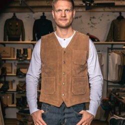 Roamer Vest Mulholland Brown Pike Brothers — gilet vintage, vue de face