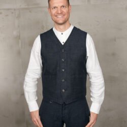 Roamer Vest Owen Blue Pike Brothers — gilet vintage, vue de face