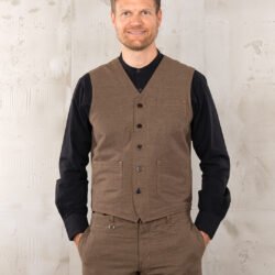 Roamer Vest Raymond Brown Pike Brothers — gilet vintage, vue de face