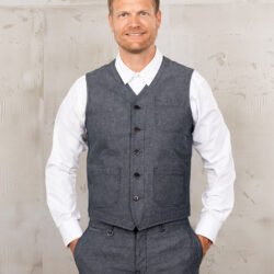 Roamer Vest Smoke Grey Pike Brothers — gilet vintage, vue de face