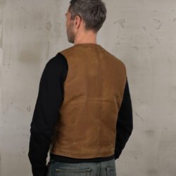 Roamer Vest Waxed Tan Pike Brothers — gilet vintage, vue de dos Roamer Vest Waxed Tan Pike Brothers — gilet vintage, vue de dos