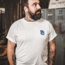 Sports Tee Blue Castle Pike Brothers — t-shirt vintage, vue de face