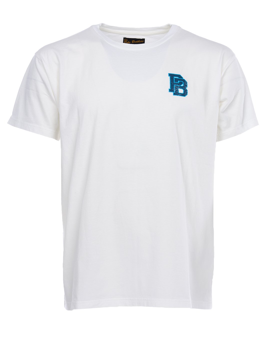 Sports Tee Blue Castle Pike Brothers — vintage t-shirt, fabric close-up