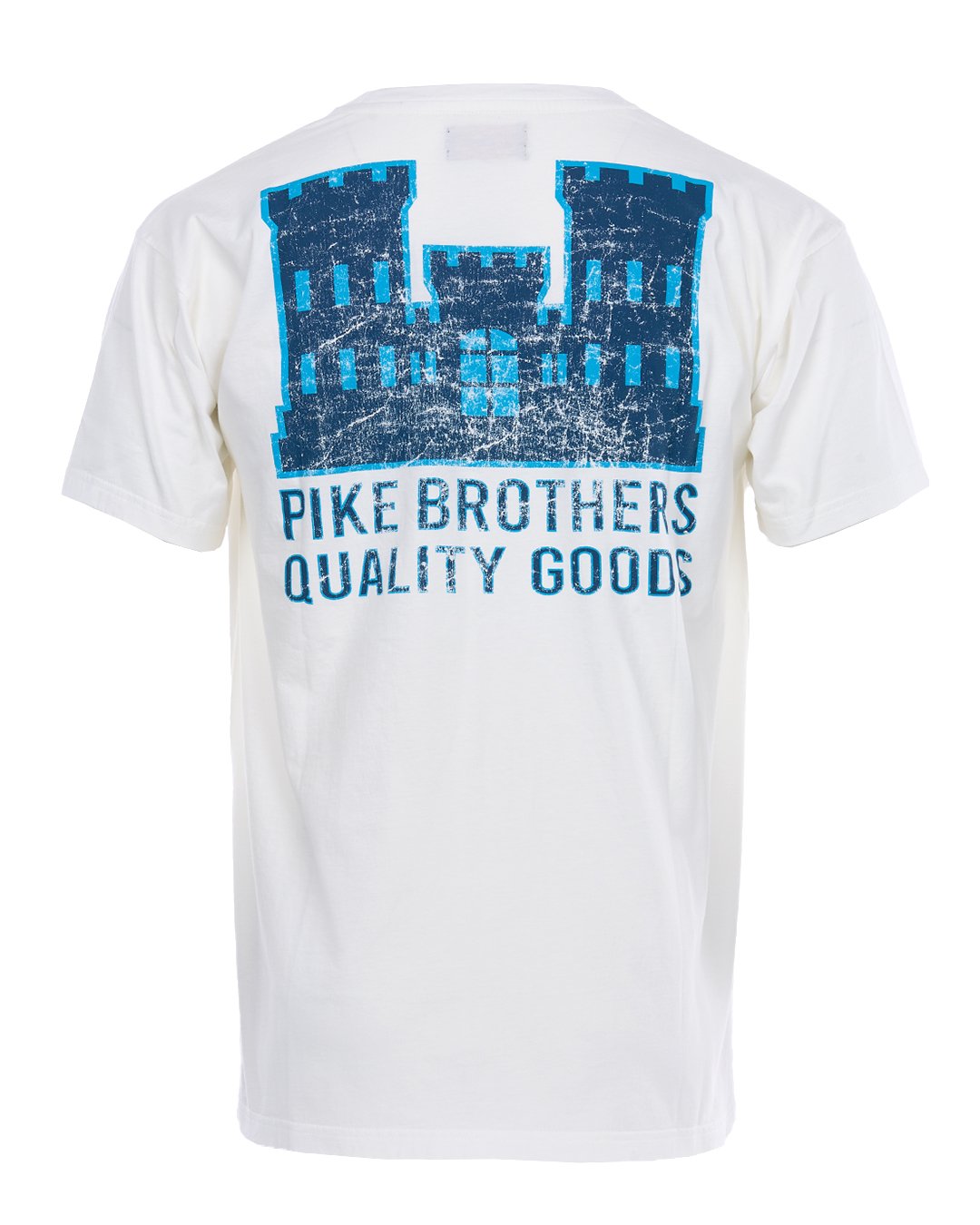 Sports Tee Blue Castle Pike Brothers — vintage t-shirt, stitching detail