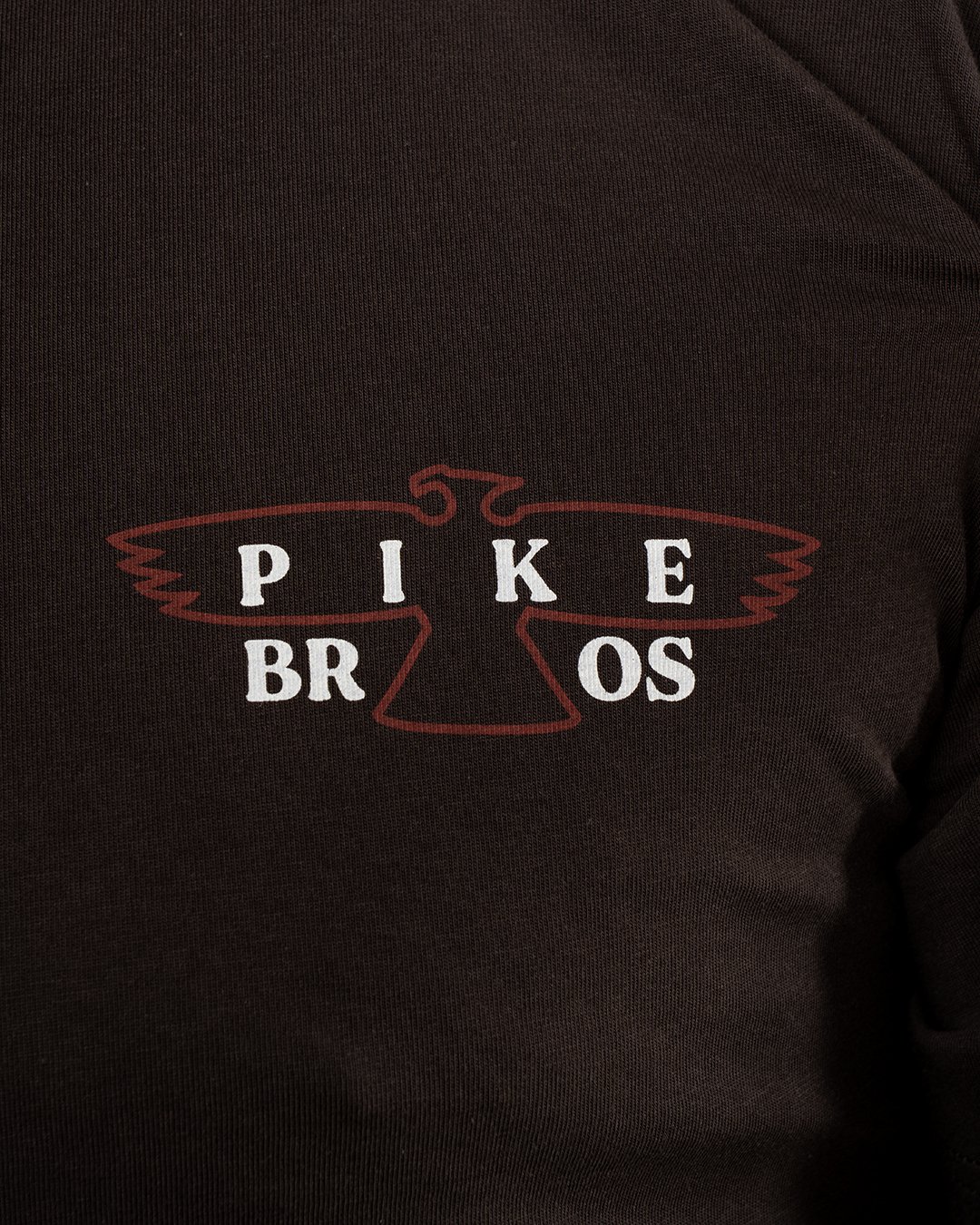 Sports Tee Eagle Grey Pike Brothers — t-shirt vintage, détail des finitions
