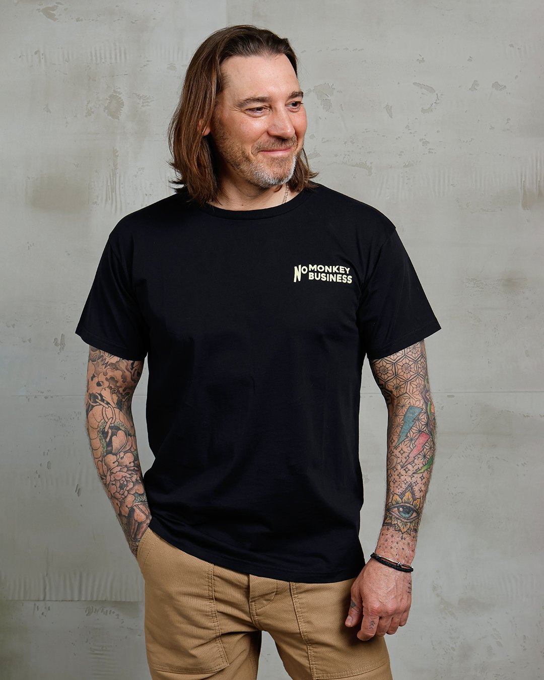 Sports Tee No Monkey Pike Brothers — t-shirt vintage, vue de face