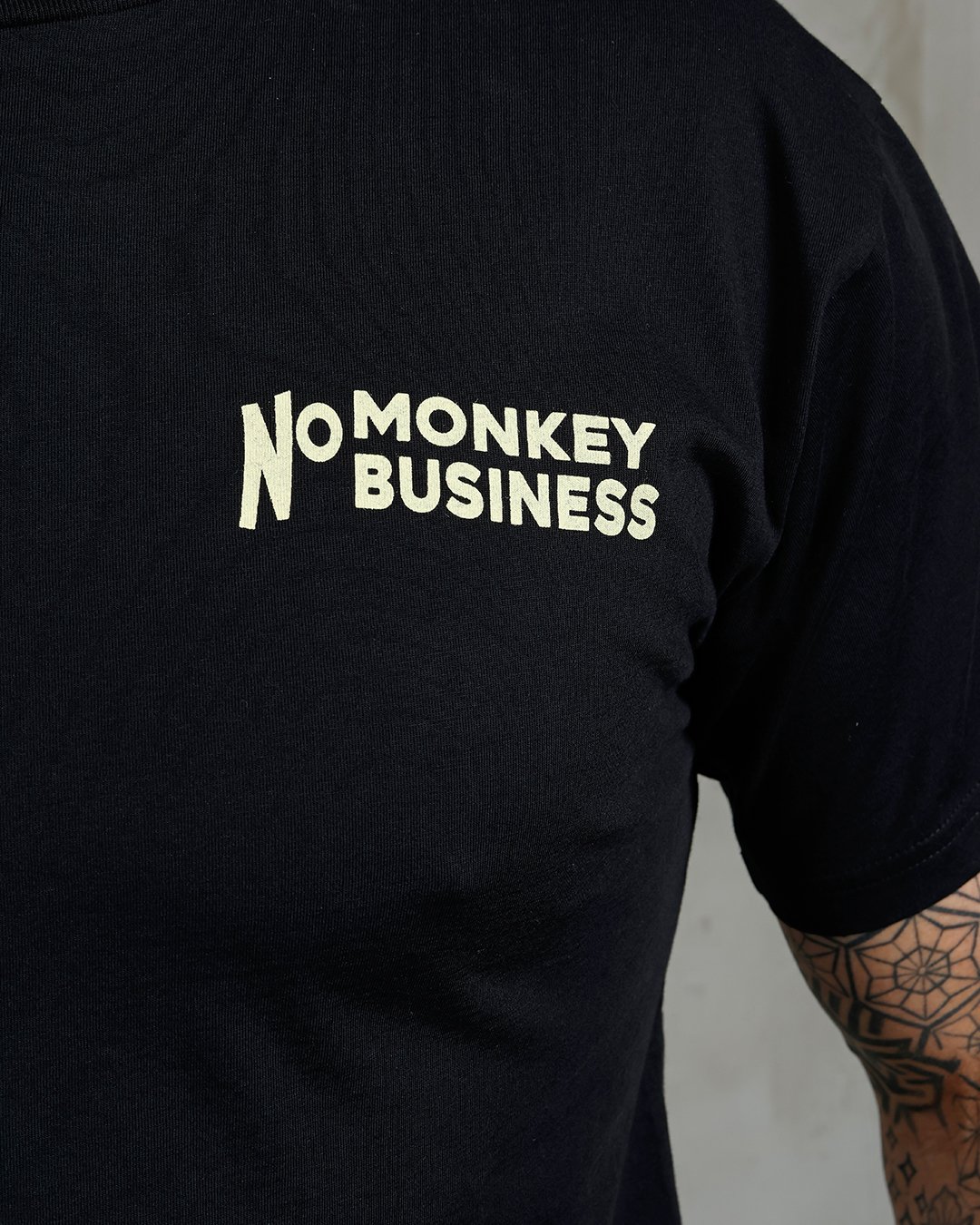 Sports Tee No Monkey Pike Brothers — t-shirt vintage, détail de la matière