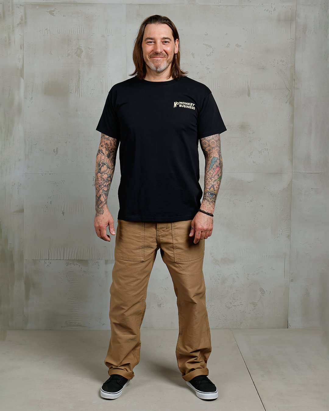 Sports Tee No Monkey Pike Brothers — t-shirt vintage, porté en situation