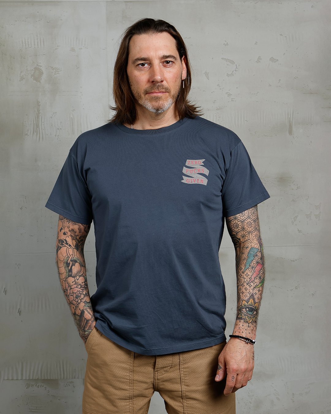 Sports Tee Zero Fucks Pike Brothers — t-shirt vintage, vue de face
