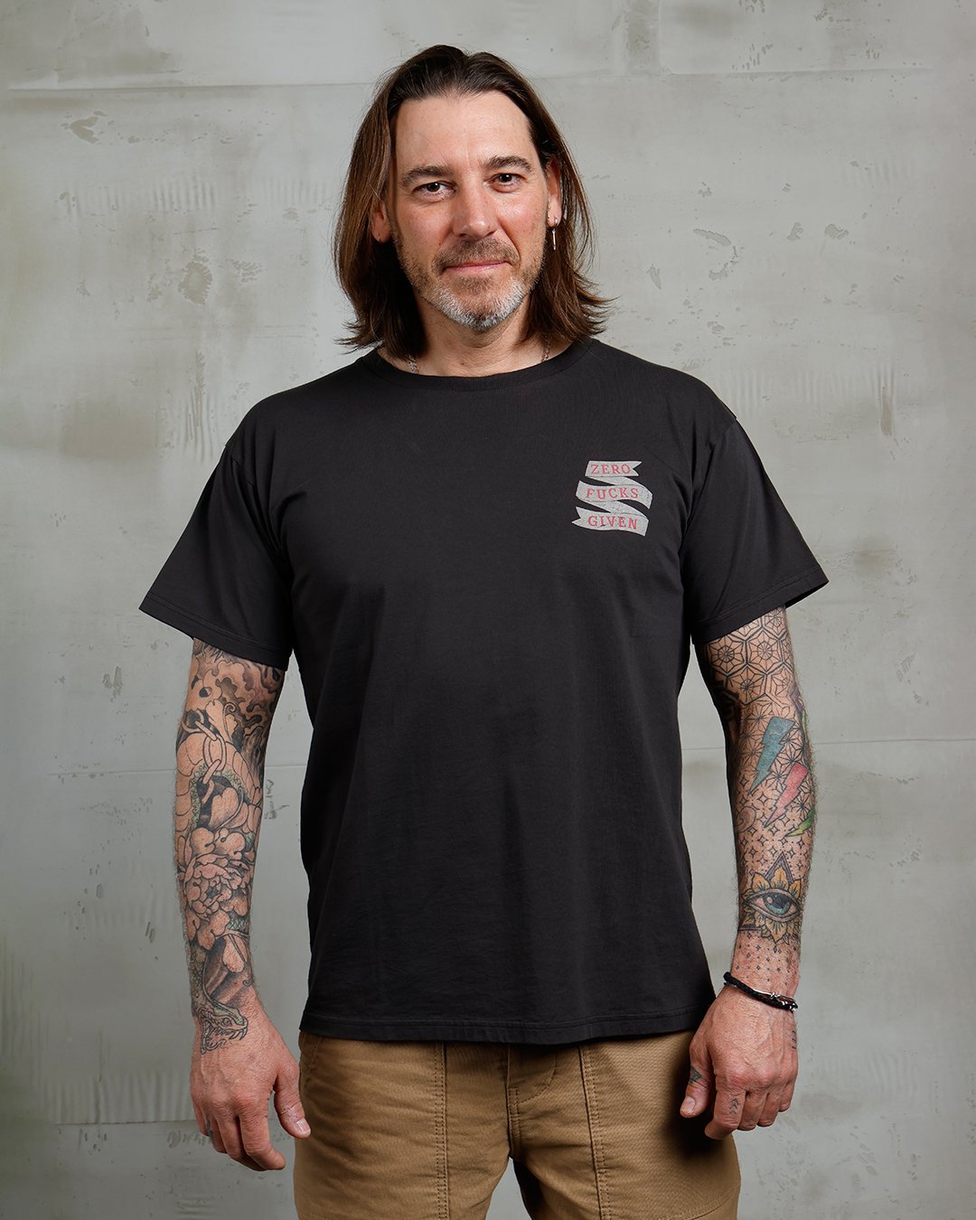 Sports Tee Zero Fucks Pike Brothers — t-shirt vintage, vue de face