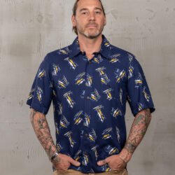Surf Shirt Kahoolawe Blue Pike Brothers — vintage shirt, front view
