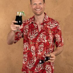Surf Shirt Kahoolawe Red Pike Brothers — vintage shirt, front view