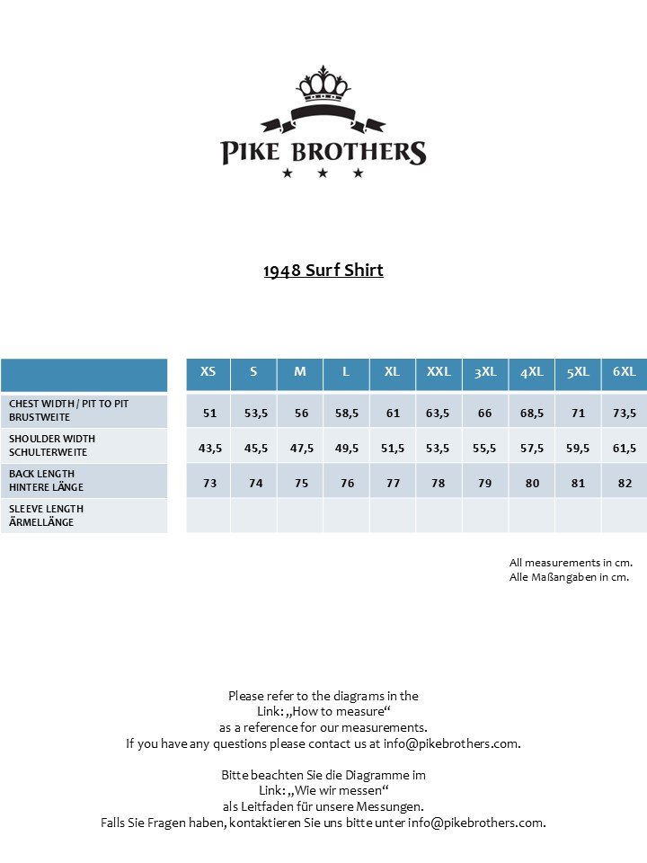 Surf Shirt Random Blue Pike Brothers — vintage shirt, collar detail