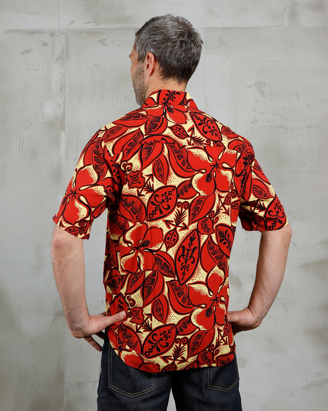 Surf Shirt Random Red Pike Brothers — vintage shirt, back view