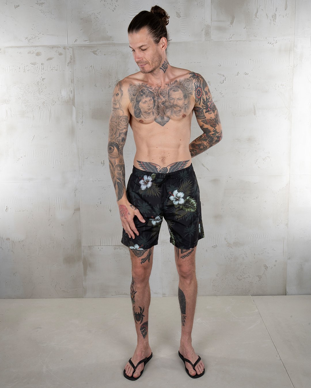 Surf Short Entrega Black Pike Brothers — short vintage, détail de la matière