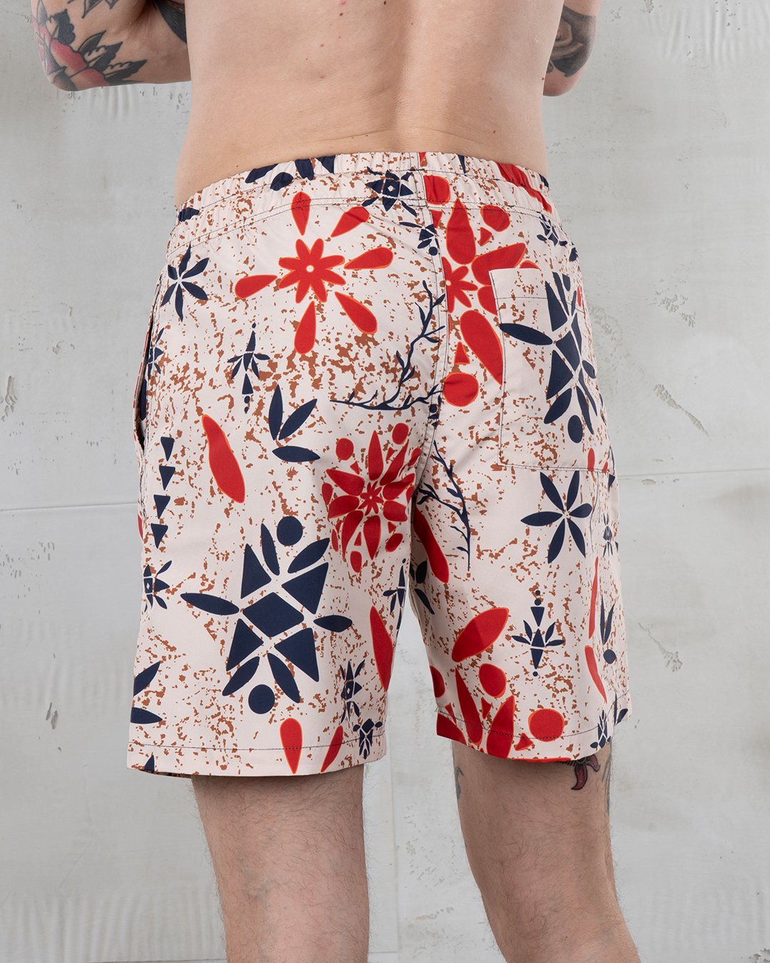 Surf Short Entrega Orange Pike Brothers — short vintage, vue de dos