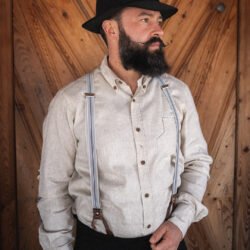 Surveyor Shirt Natural White Pike Brothers — vintage shirt, back view