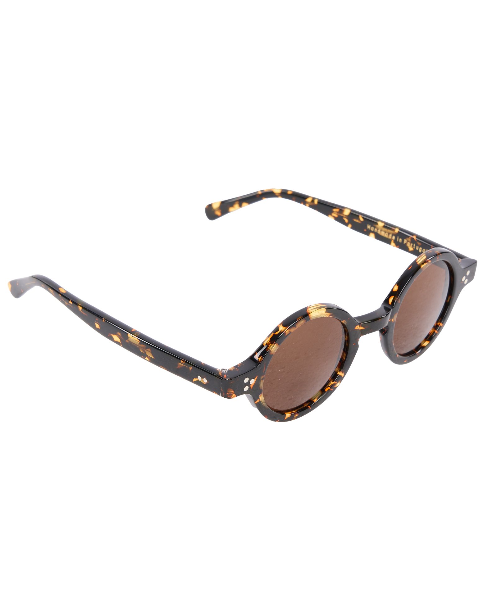 Surveyor Sunglasses Leopard Pike Brothers — lunettes de soleil vintage, vue de trois quarts