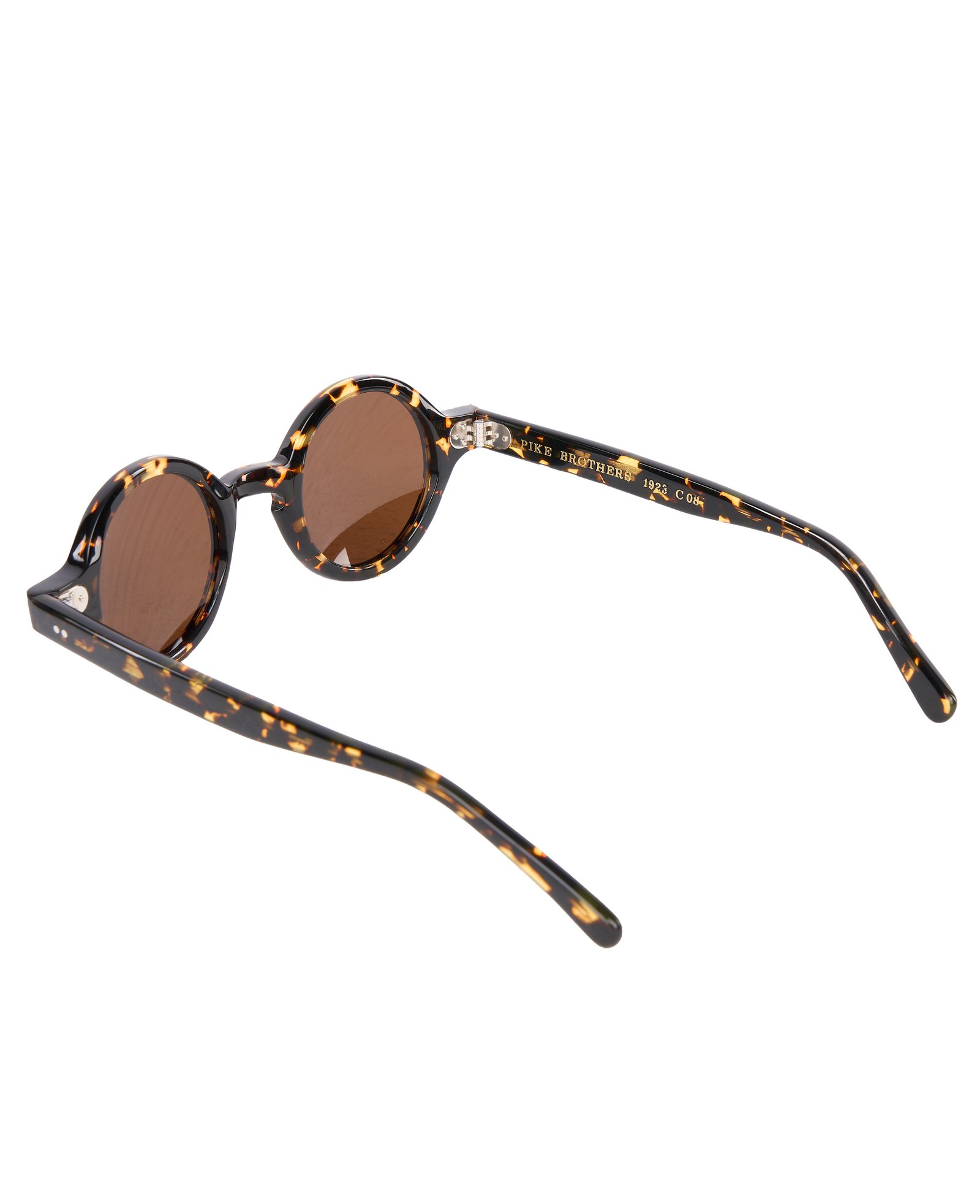 Surveyor Sunglasses Leopard Pike Brothers — lunettes de soleil vintage, détail de fabrication