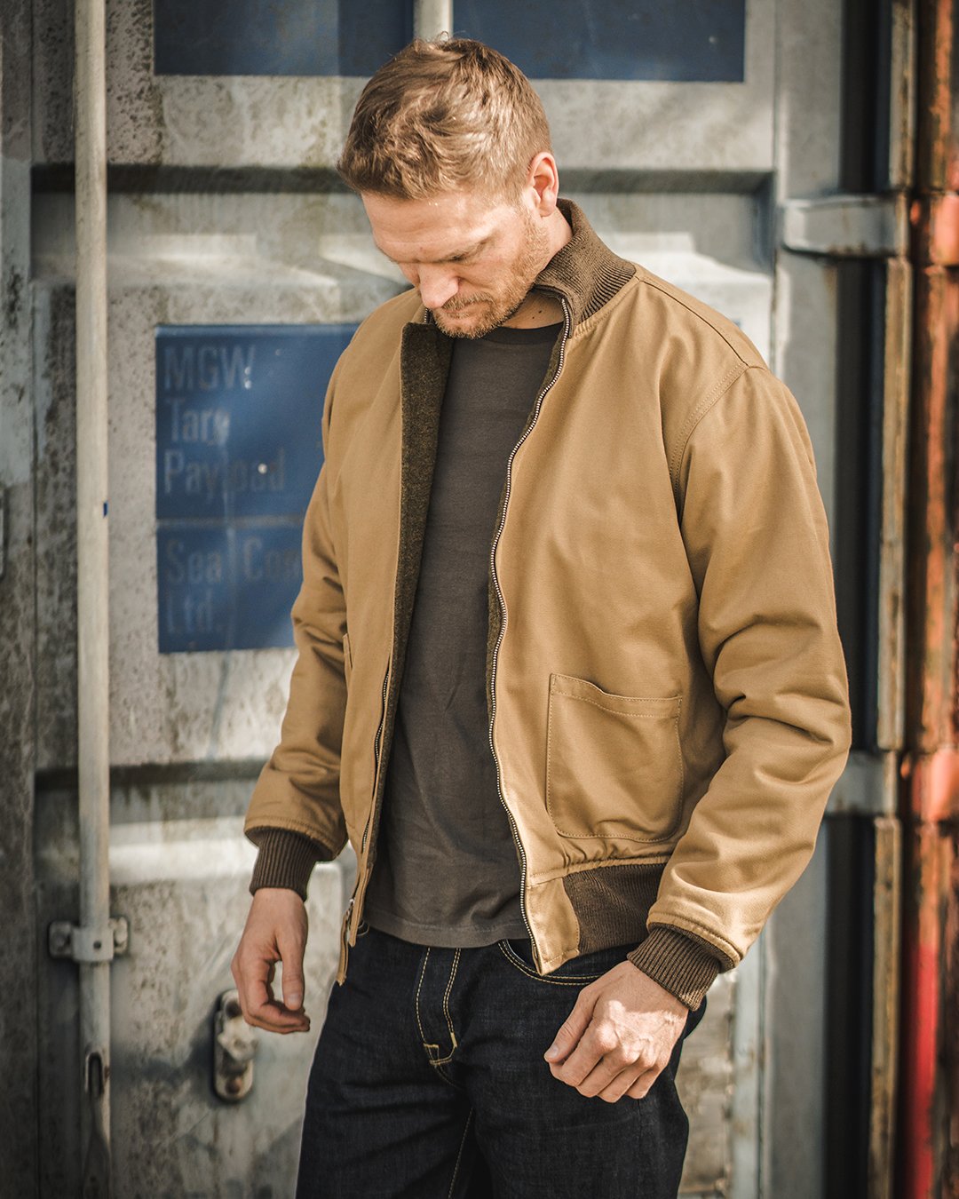 Tanker Jacket Khaki Pike Brothers — vintage jacket, product view 12