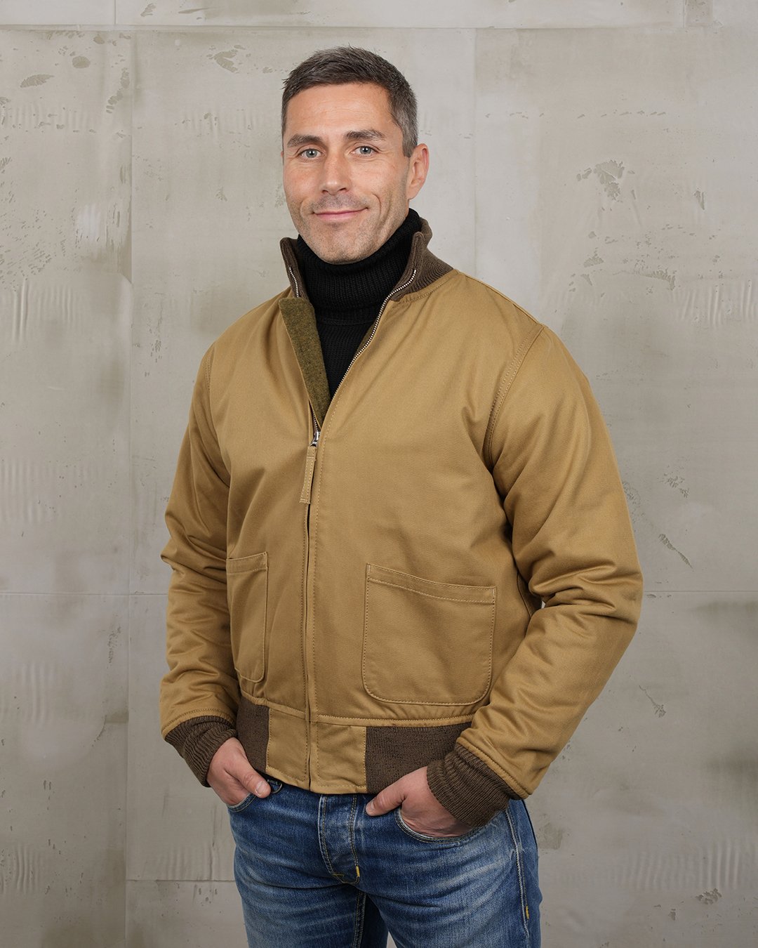Tanker Jacket Khaki Pike Brothers — vintage jacket, back view