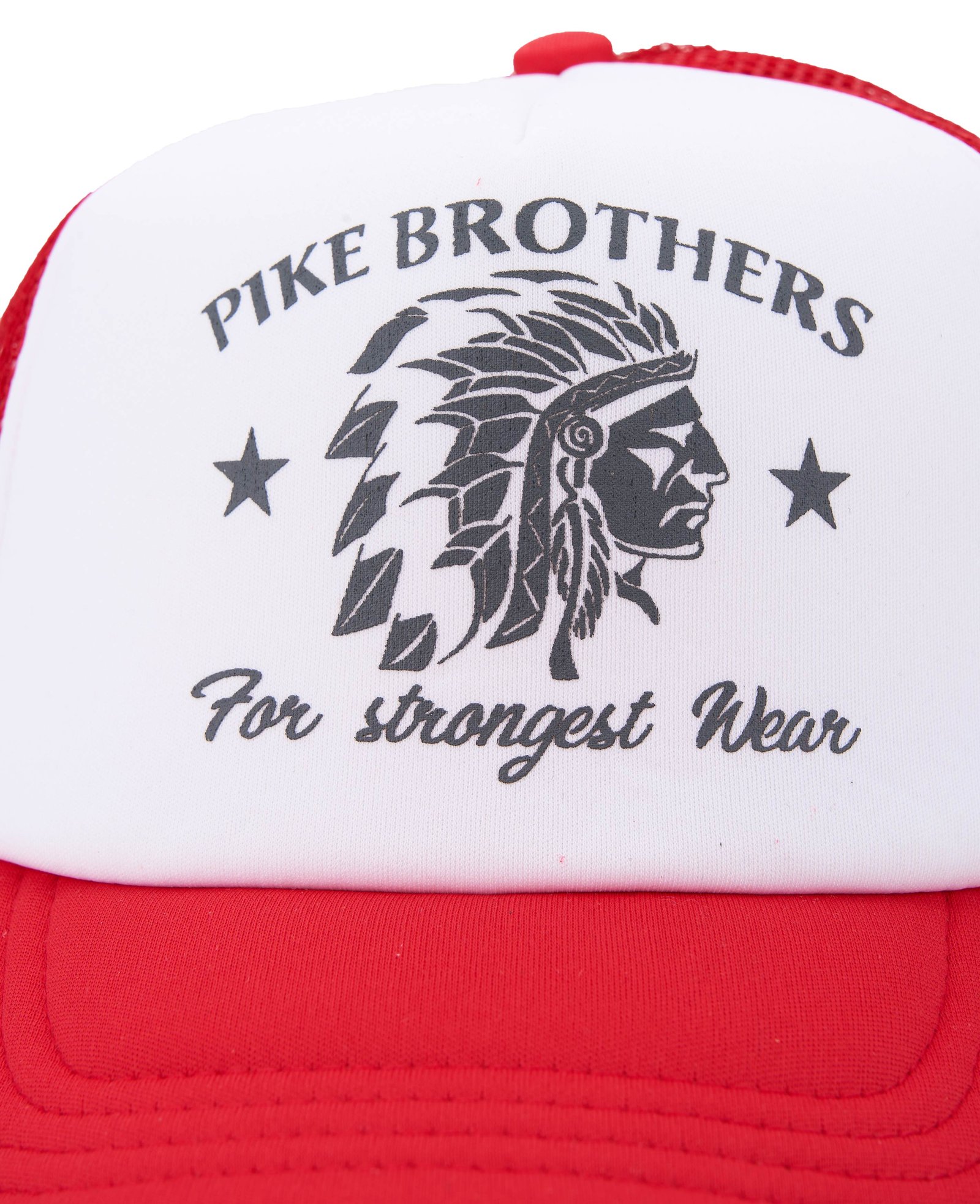 Trucker Cap Chief Red Pike Brothers — vintage cap, stitching detail