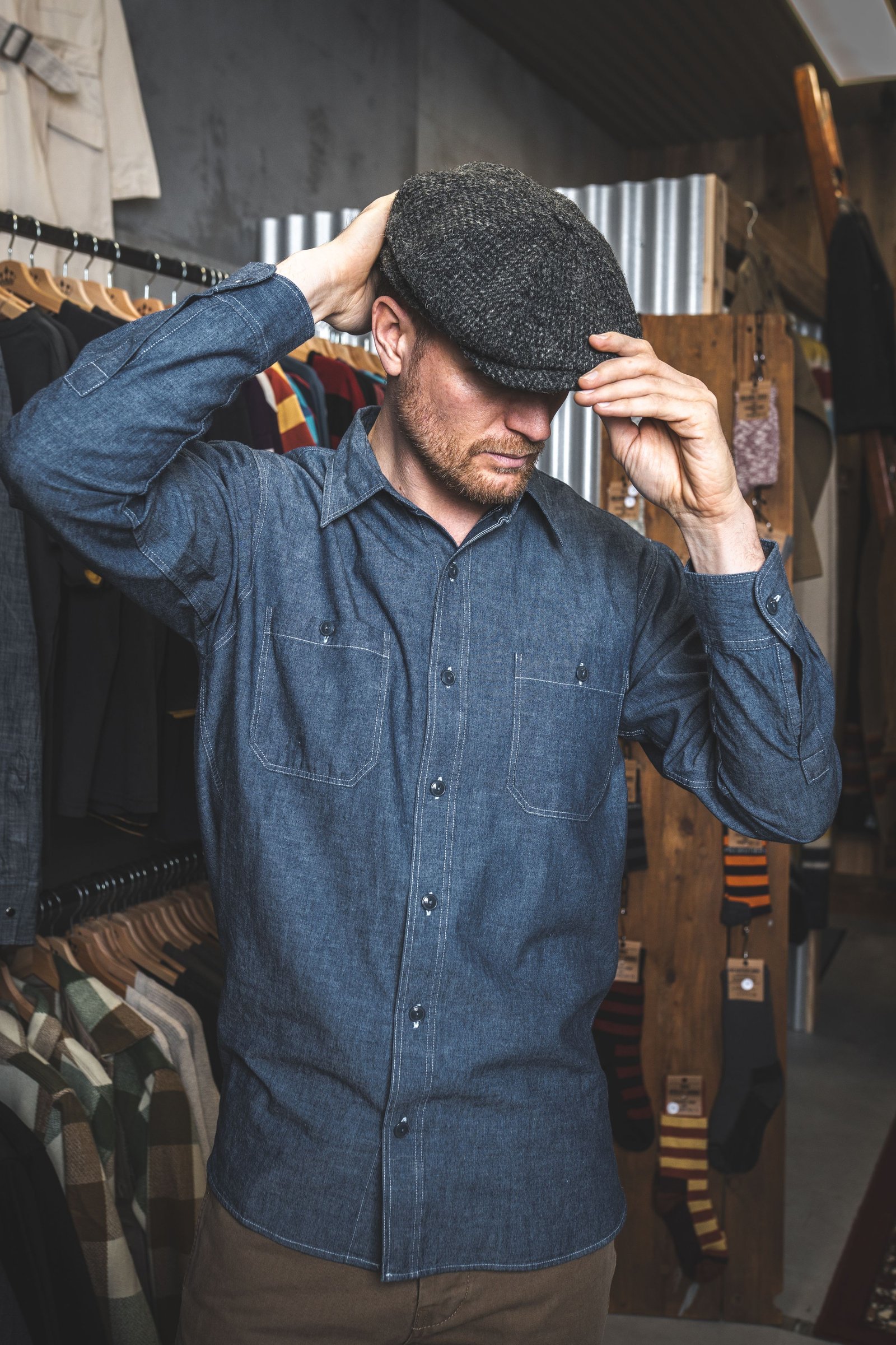 Usn Chambray Shirt Harbor Pike Brothers — chemise vintage, vue produit 11