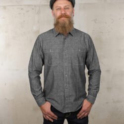 Usn Chambray Shirt Harbor Pike Brothers — vintage shirt, back view Usn Chambray Shirt Harbor Pike Brothers — vintage shirt, back view