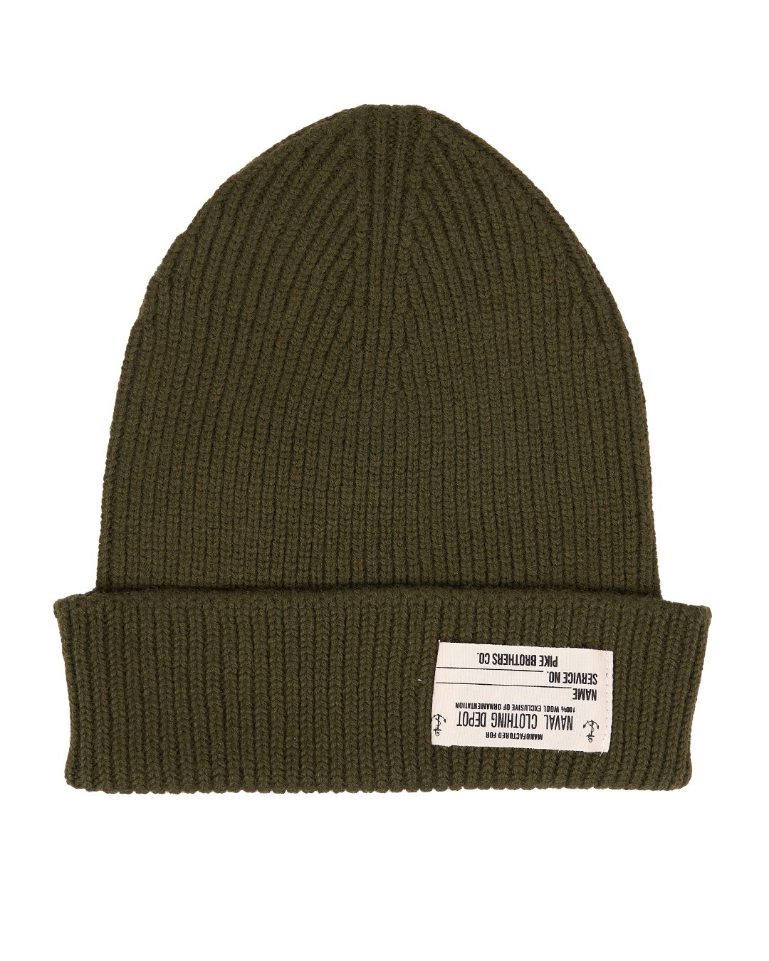 Usn Watch Cap Olive Pike Brothers — vintage cap, back view
